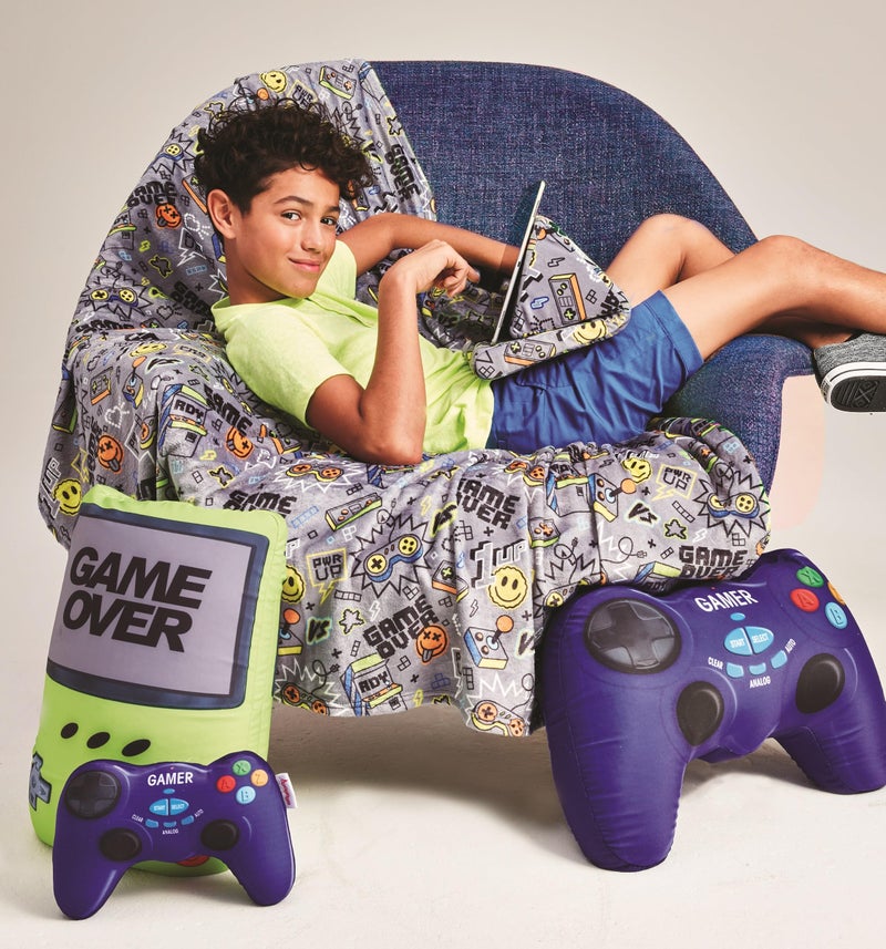 iscream Game On! Bubble Gum Scent Video Game Controller Shaped 9" x 6.75" Mini Pillow - Image 2